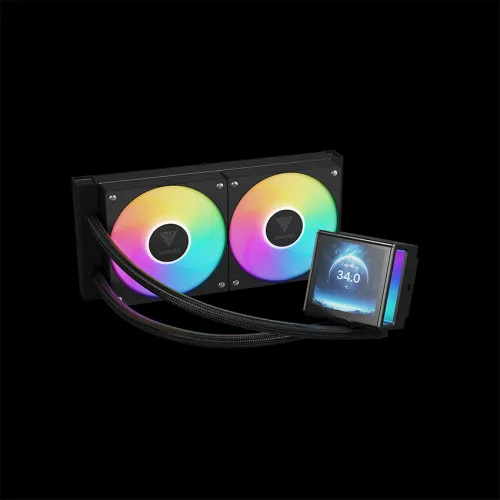 Tản Nhiệt Nước GAMDIAS CHIONE P5-240 ARGB Black – AIO 240mm | Màn Hình LCD IPS 3,4 Inch